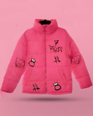 7 Rings Ariana Grande Pink Puffer Style Jacket