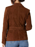 Women’s Suede Leather Belted Coat