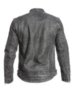 Men’s Distressed Cafe Racer Leather Biker Jacket