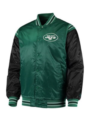 Ed Feeney New York Jets Green Varsity Bomber Jacket