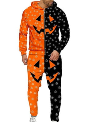 Halloween 2023 Orange & Black Pumpkin Tracksuit
