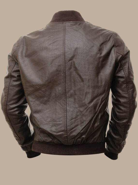 Men Hickory Brown Bomber Jacket