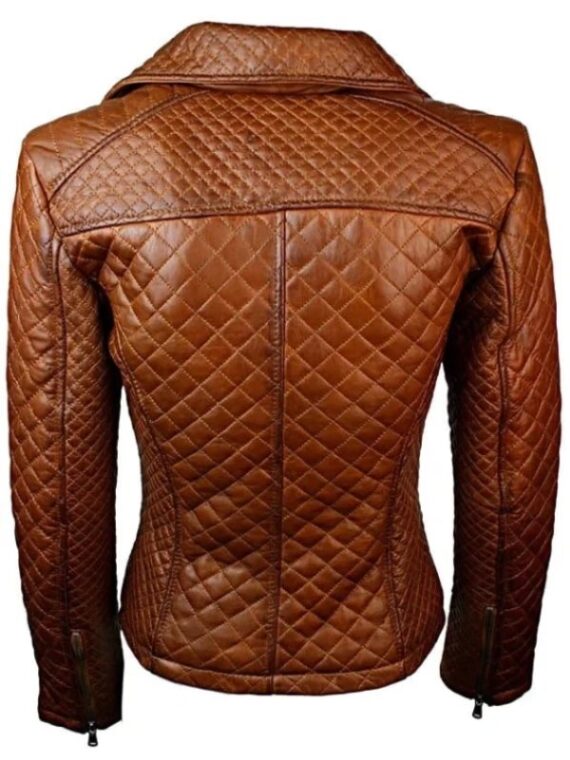 Women Quilted Sheepskin Leather Jacket
