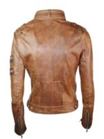 Womens Vintage Punk Leather Biker Jacket