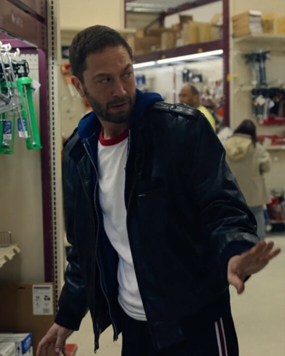 The Bear Ebon Moss-Bachrach Bomber Leather Jacket