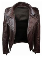 Womens Leather Jacket with Hood