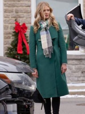 Charlotte Movie Christmas By Design 2023 Rebecca Dalton Belted Green Coat Trench