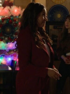 Kat Butler Under The Christmas Sky 2023 Jessica Parker Kennedy Maroon Blazer