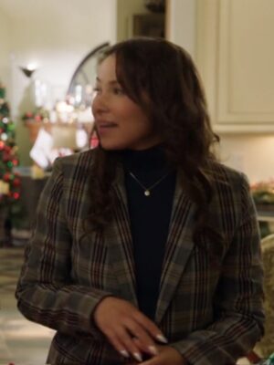 Under The Christmas Sky 2023 Jessica Parker Kennedy Plaid Blazer