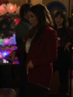 Under The Christmas Sky 2023 Jessica Parker Kennedy Maroon Blazer