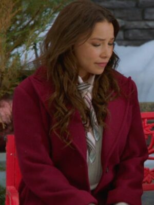Under The Christmas Sky 2023 Jessica Parker Kennedy Burgundy Coat