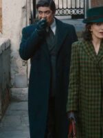 A Haunting in Venice 2023 Riccardo Scamarcio Black Trench Coat
