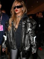 F1 Las Vegas Grand Prix Rihanna Black Racer Jacket