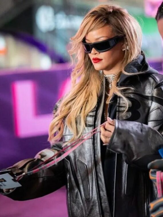 F1 Las Vegas Grand Prix Rihanna Black Racer Jacket