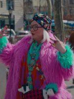 Genie 2023 Melissa McCarthy Pink & Blue Fur Long Coat