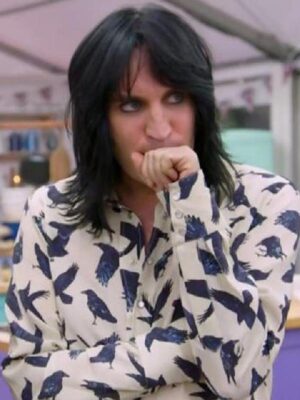 Great British Bake Off Noel Fielding Bird Printed White Shirt