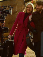 Jessy Schram Mystic Christmas Pink Wool Coat