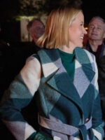 Mystic Christmas 2023 Jessy Schram plaid coat