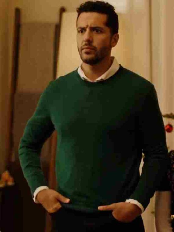 Mom’s Christmas Boyfriend 2023 Zach Smadu Green Sweater