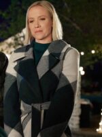 Mystic Christmas 2023 Jessy Schram plaid coat