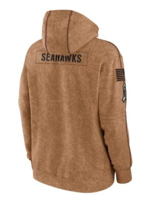 Nike Brown Seattle Seahawks 2023 Salute To Service Club Pullover Hoodie