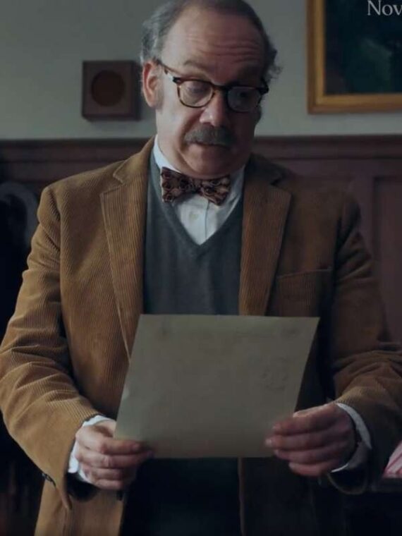 The Holdovers 2023 Paul Giamatti Brown Blazer