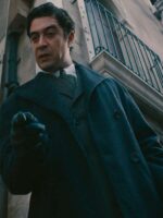 A Haunting in Venice 2023 Riccardo Scamarcio Black Trench Coat