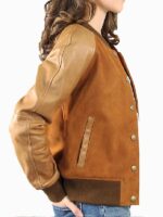 Suede Leather Varsity Jacket
