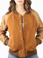 Suede Leather Varsity Jacket
