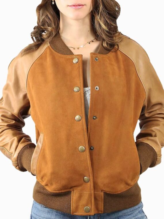 Suede Leather Varsity Jacket
