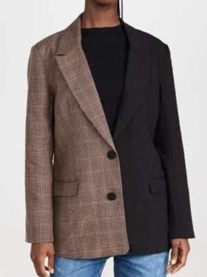 TV-Series Winter House S03 Jordan Emanuel BrownBlack Spliced Check Blazer