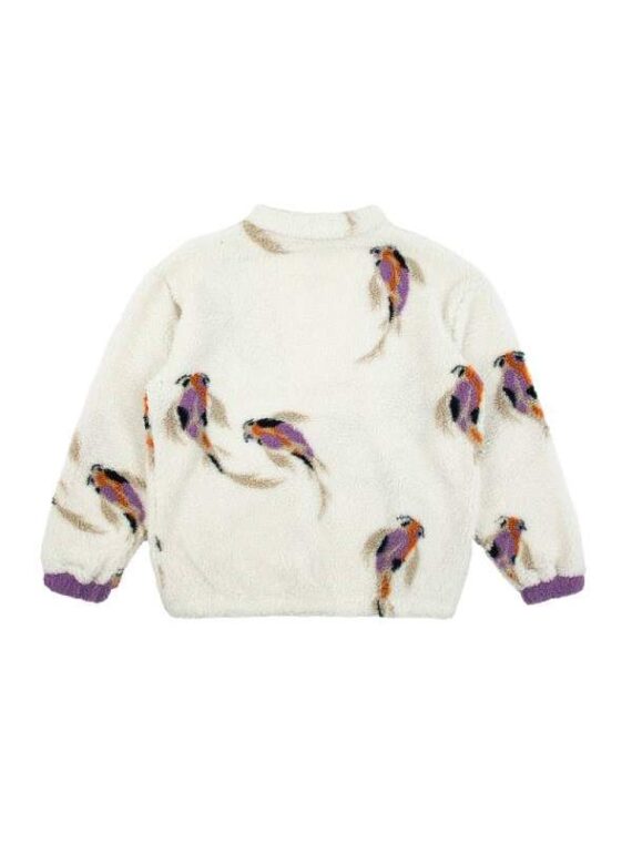 Koi Fish Quarter Zip Sherpa Pullover Sweater