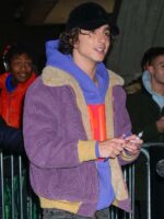 Timothee Chalamet SNL After Party Fur Jacket