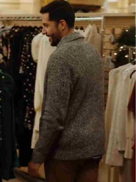 Mom’s Christmas Boyfriend 2023 Zach Smadu Grey Cardigan