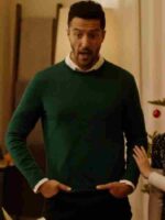 Mom’s Christmas Boyfriend 2023 Zach Smadu Green Sweater
