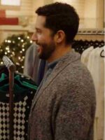 Mom’s Christmas Boyfriend 2023 Zach Smadu Grey Cardigan