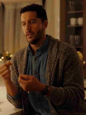 Mom’s Christmas Boyfriend 2023 Zach Smadu Grey Cardigan