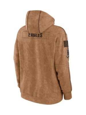 Men's NFL Philadelphia Eagles Salute To Service Club Brown Hoodie