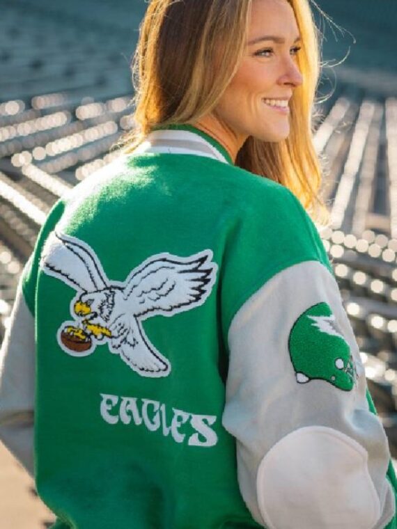 90s Eagles Letterman Jacket