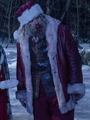 Violent Night Santa Claus Leather Red Jacket