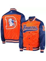 Denver Broncos Blue and Orange Varsity Jacket