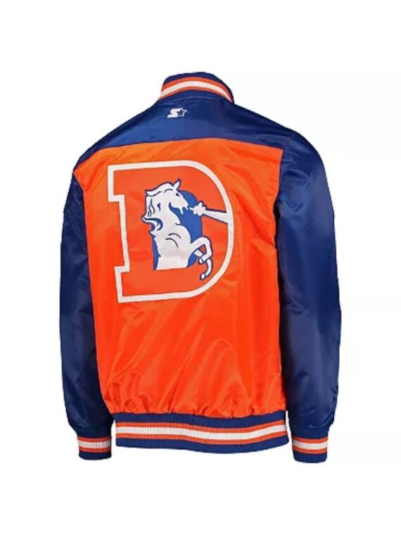 Denver Broncos Blue and Orange Varsity Jacket