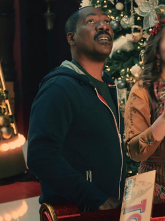 Candy Cane Lane 2023 Eddie Murphy Blue Jacket