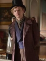 The Artful Dodger 2023 Thomas Brodie-Sangster Maroon Coat