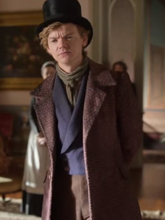 The Artful Dodger 2023 Thomas Brodie-Sangster Maroon Coat