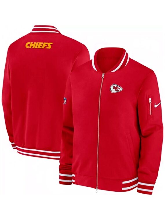 Kansas City Chiefs Sideline Red Bomber Jacket