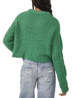 Virgin River S05 Sarah Dugdale Green Chunky Cable Knit Sweater