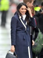 Meghan Markle Navy and White Coat