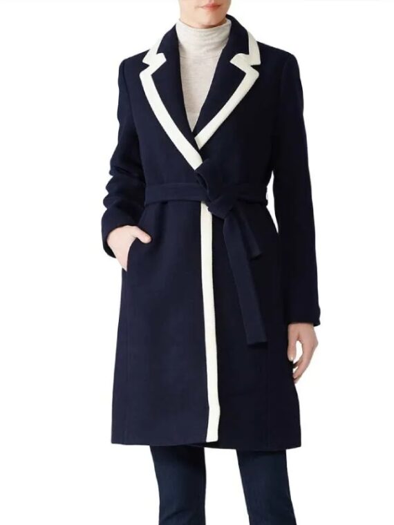 Meghan Markle Navy and White Coat