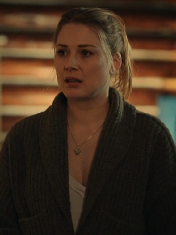 Virgin River S05 Alexandra Breckenridge Olive Green Cardigan